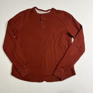 Madewell Long Sleeve Henley T-shirt Men's Medium Heather Red EUC